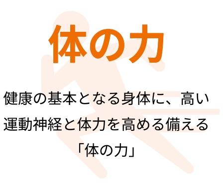 体の力 健康の基本となる身体に、高い運動神経と体力を高める備える「体の力」