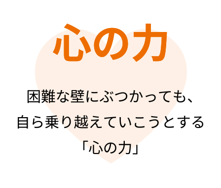 心の力 困難な壁にぶつかっても、自ら乗り越えていこうとする「心の力」